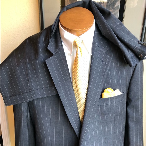 Lauren Ralph Lauren Other - Ralph Lauren All Wool Dark Gray Pinstripe Suit 48L